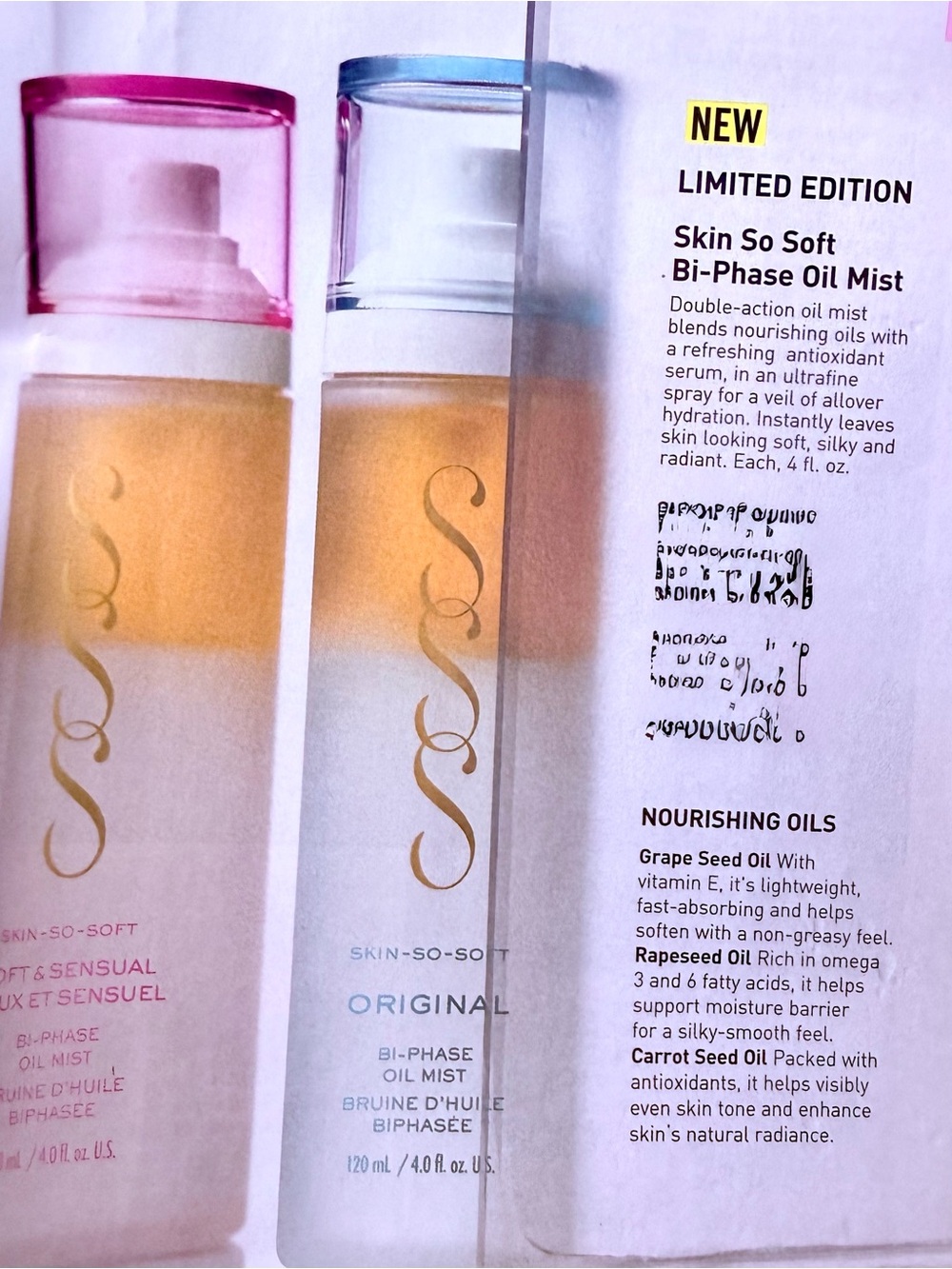 Avon Skin So Soft Bi-Phase Oil Mist - Pink and Blue Caps